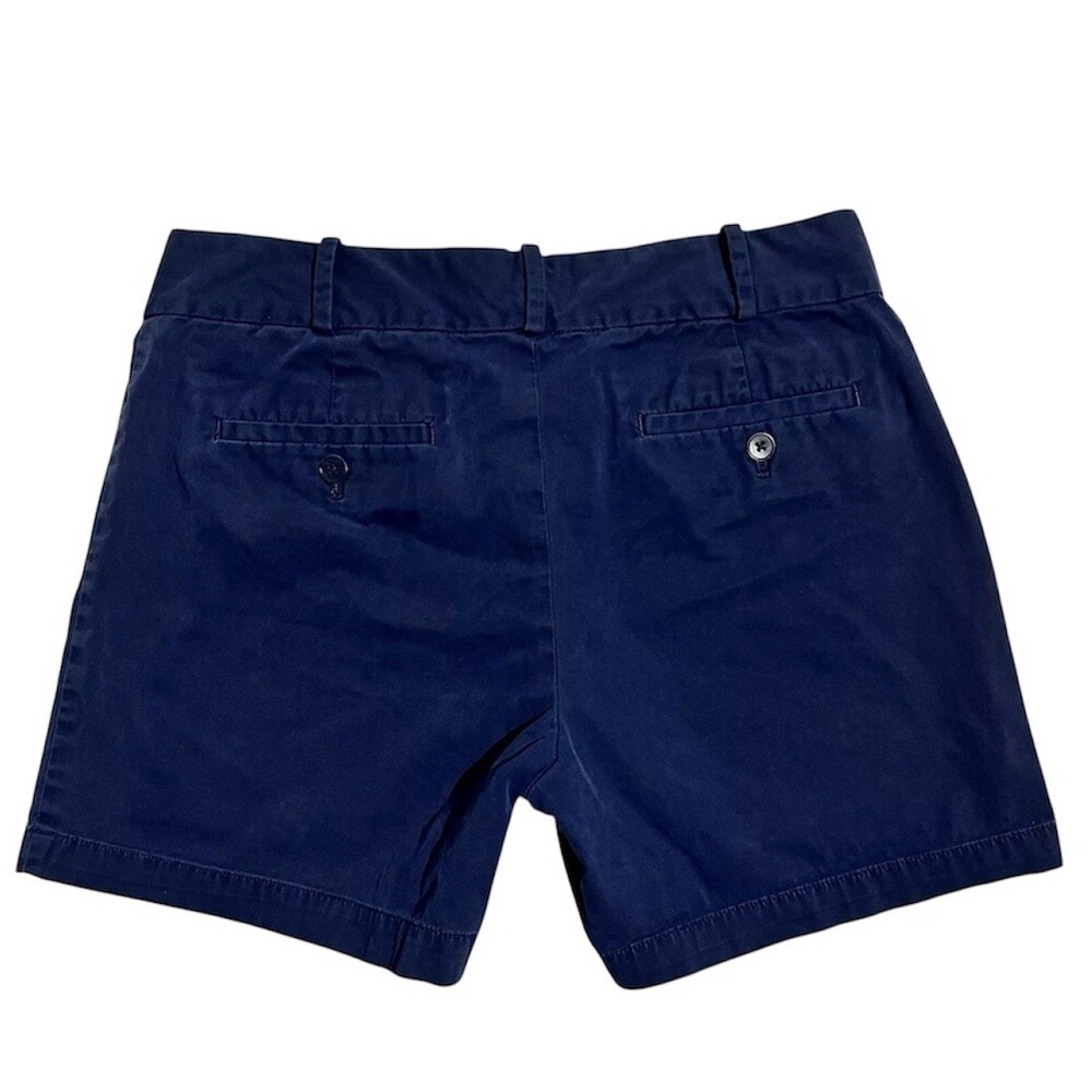 Talbots Shorts Womens 6 Girlfriend Navy Cotton Pockets Classic Midi 30 Y2K